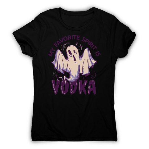 Drunk spirit ghost cartoon women's t-shirt Black