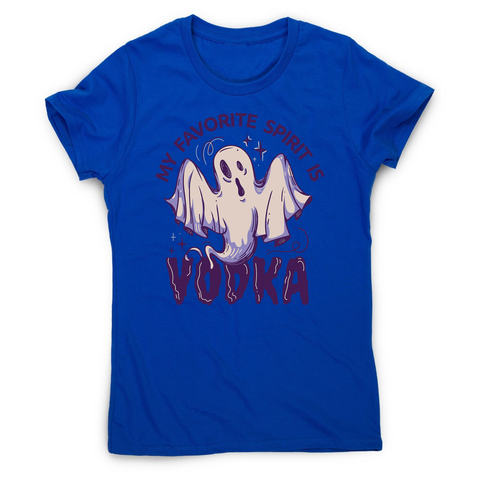 Drunk spirit ghost cartoon women's t-shirt Blue