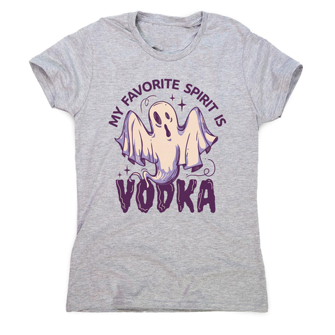 Drunk spirit ghost cartoon women's t-shirt Grey