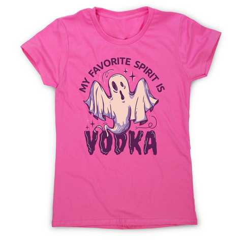Drunk spirit ghost cartoon women's t-shirt Pink