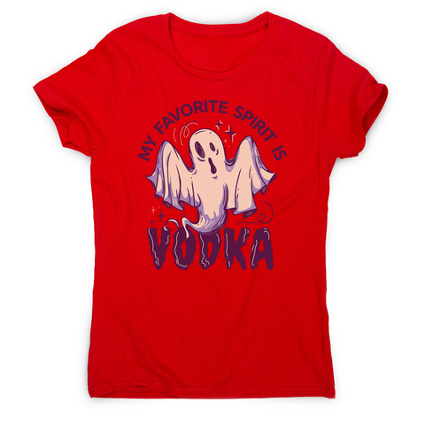 Drunk spirit ghost cartoon women's t-shirt Red