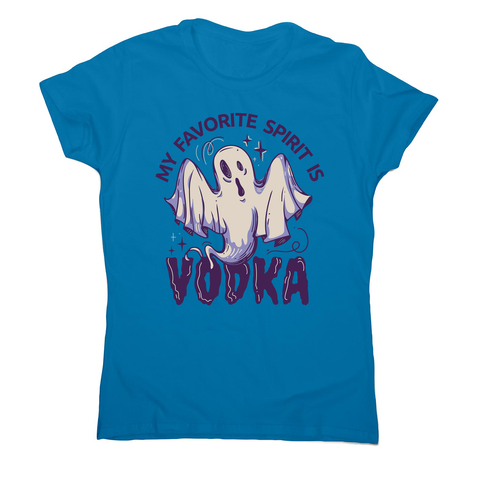 Drunk spirit ghost cartoon women's t-shirt Sapphire