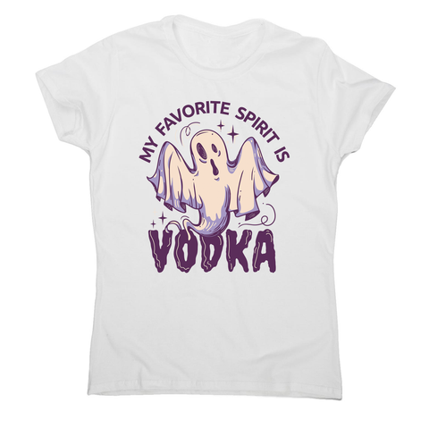 Drunk spirit ghost cartoon women's t-shirt White
