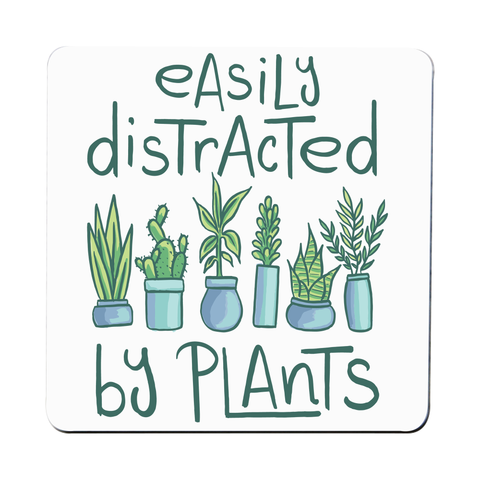 Easily distracted by plants coaster drink mat Set of 2