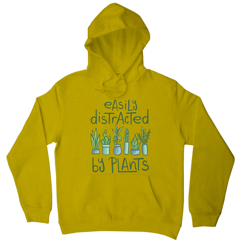 Easily distracted by plants hoodie Yellow