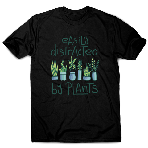 Easily distracted by plants men's t-shirt Black