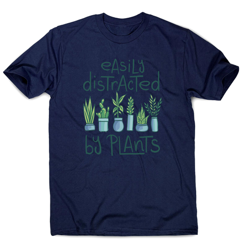 Easily distracted by plants men's t-shirt Navy