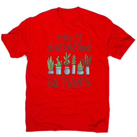 Easily distracted by plants men's t-shirt Red