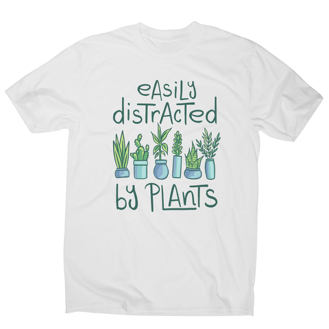 Easily distracted by plants men's t-shirt White