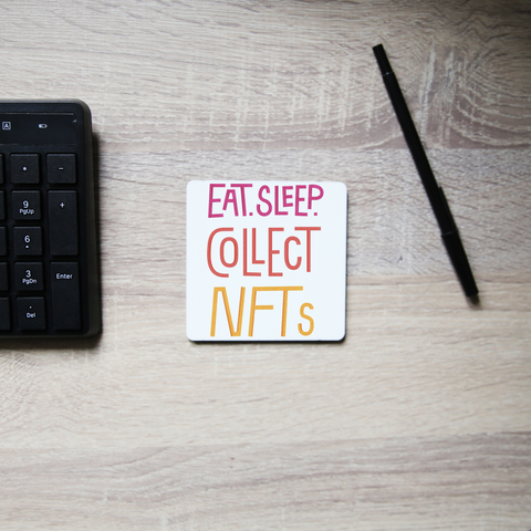 Eat sleep and collect nft coaster drink mat Set of 2