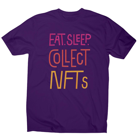 Eat sleep and collect nft men's t-shirt Purple