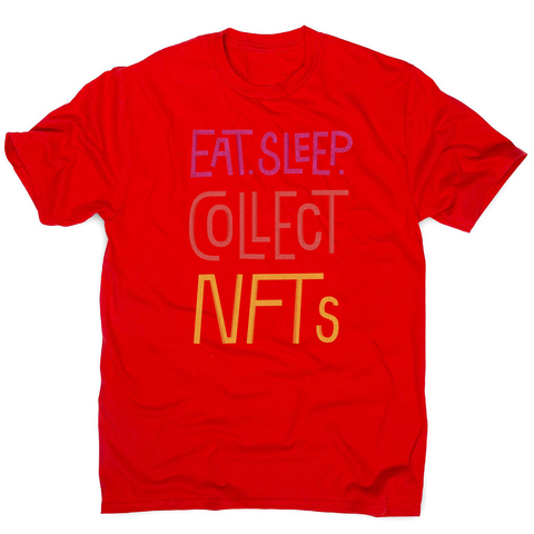 Eat sleep and collect nft men's t-shirt Red