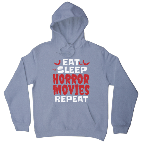 Eat sleep horror movies hoodie Grey