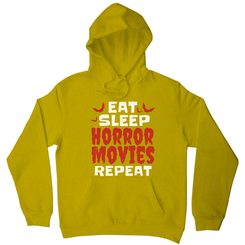 Eat sleep horror movies hoodie Yellow