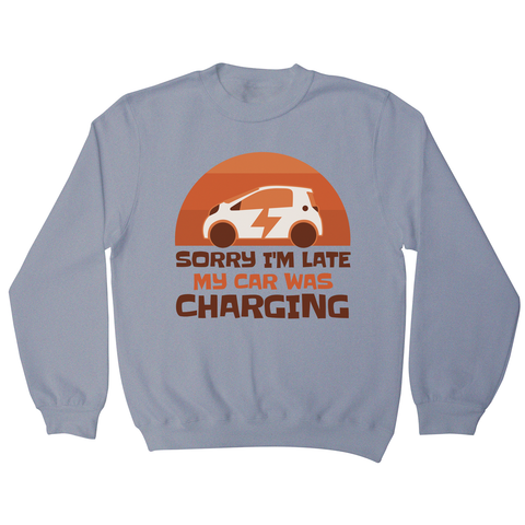 Electric car charging sweatshirt Grey