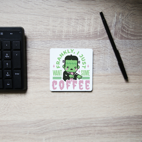 Frankenstein coffee monster coaster drink mat Set of 2