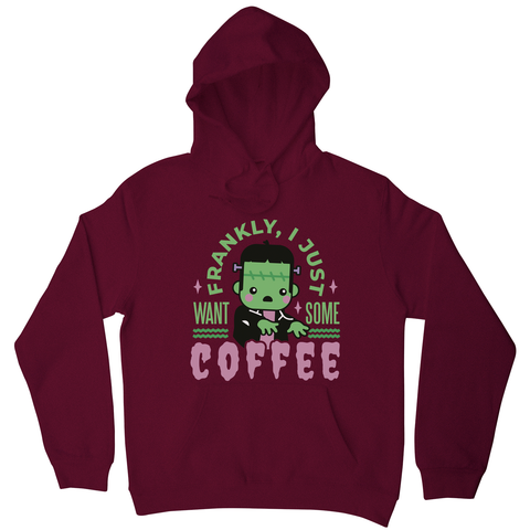 Frankenstein coffee monster hoodie Burgundy