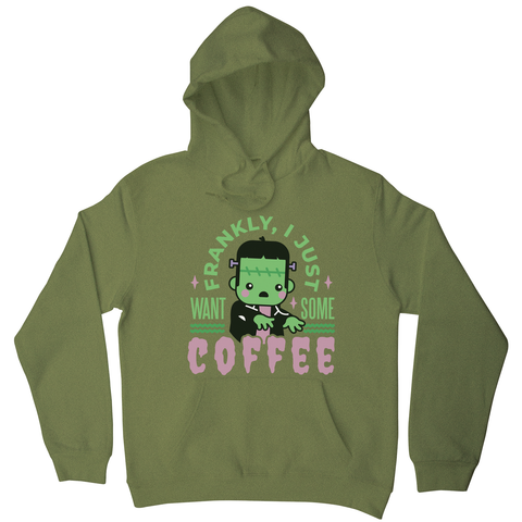 Frankenstein coffee monster hoodie Olive Green