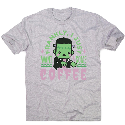 Frankenstein coffee monster men's t-shirt Grey
