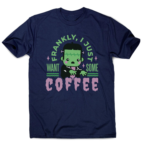 Frankenstein coffee monster men's t-shirt Navy
