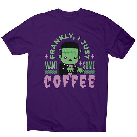 Frankenstein coffee monster men's t-shirt Purple