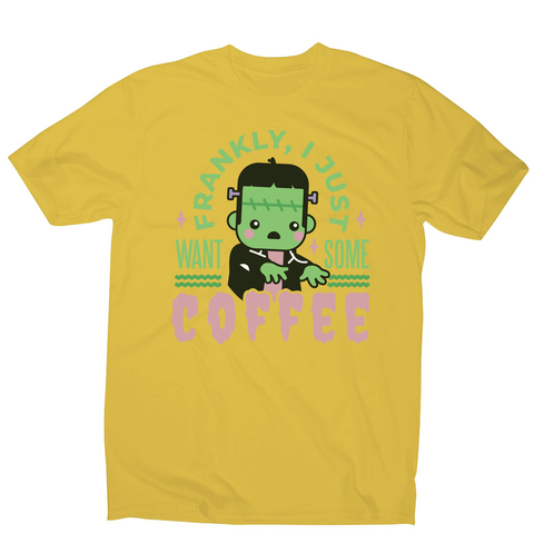 Frankenstein coffee monster men's t-shirt Yellow