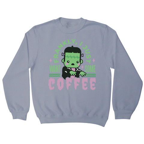 Frankenstein coffee monster sweatshirt Grey