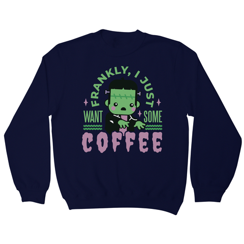 Frankenstein coffee monster sweatshirt Navy