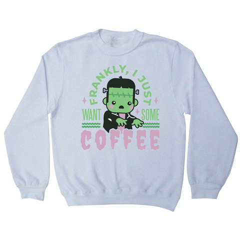Frankenstein coffee monster sweatshirt White