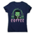 Frankenstein coffee monster women's t-shirt Navy