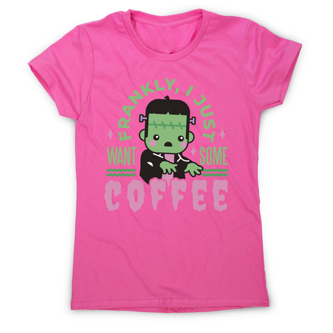 Frankenstein coffee monster women's t-shirt Pink