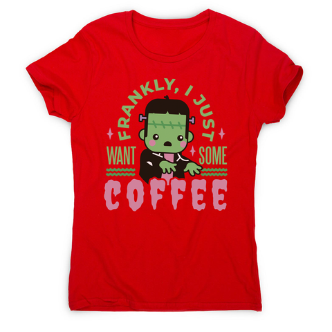 Frankenstein coffee monster women's t-shirt Red