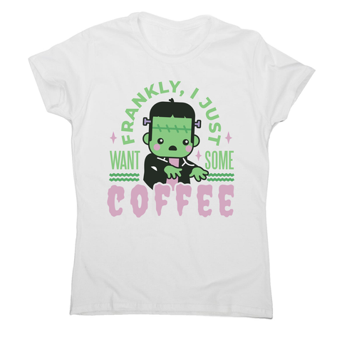 Frankenstein coffee monster women's t-shirt White