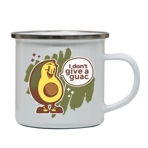 Funny avocado quote enamel camping mug White