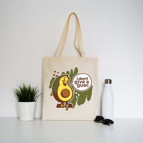 Funny avocado quote tote bag canvas shopping Natural