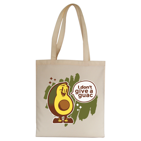 Funny avocado quote tote bag canvas shopping Natural