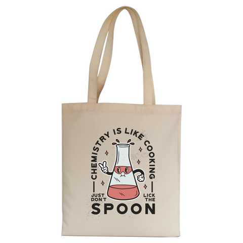 Funny chemistry cooking tote bag canvas shopping Natural
