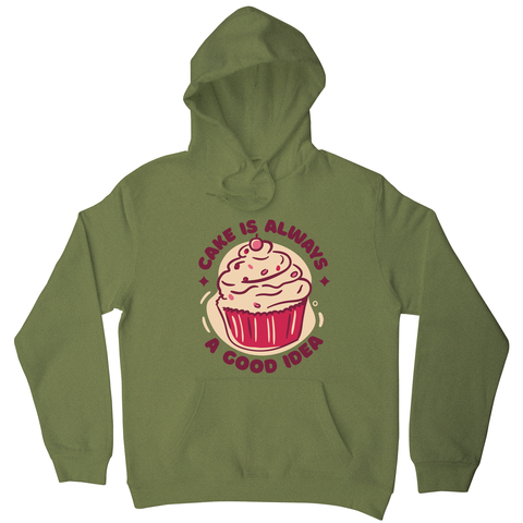Funny cupcake quote hoodie Olive Green