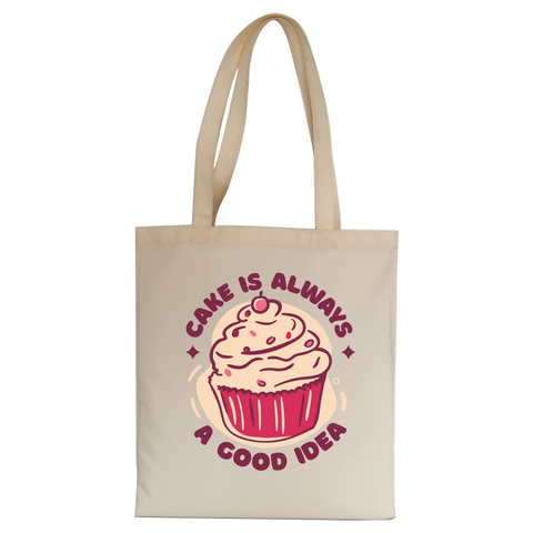 Funny cupcake quote tote bag canvas shopping Natural