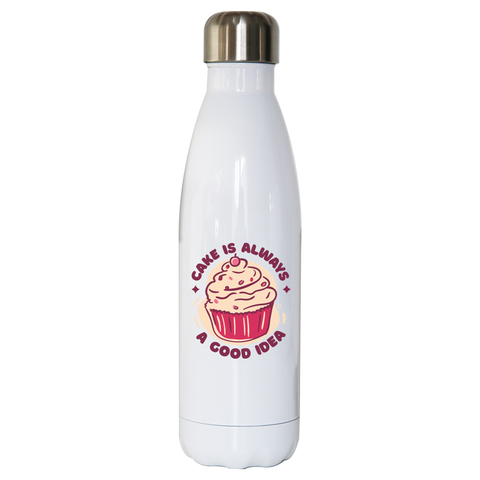 Funny cupcake quote water bottle stainless steel reusable White