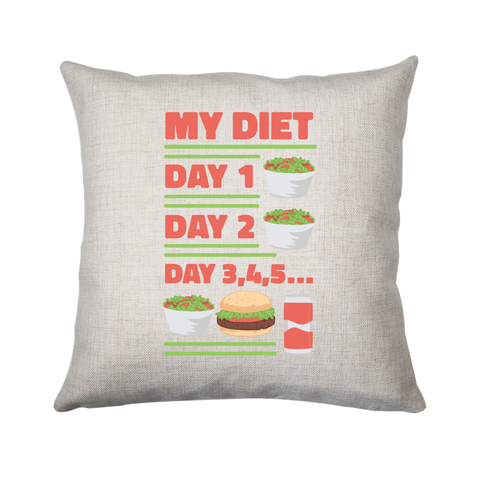 Funny diet day routine cushion 40x40cm Cover Only