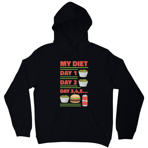Funny diet day routine hoodie Black