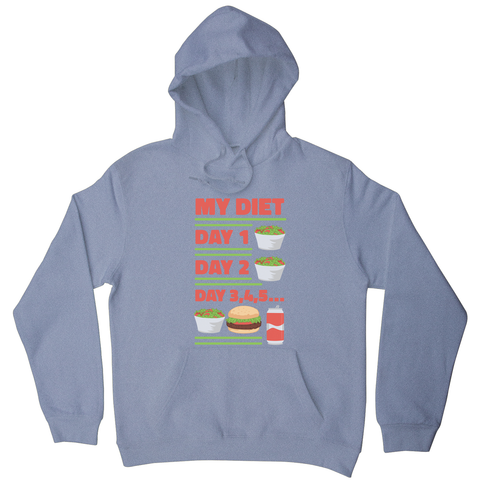 Funny diet day routine hoodie Grey
