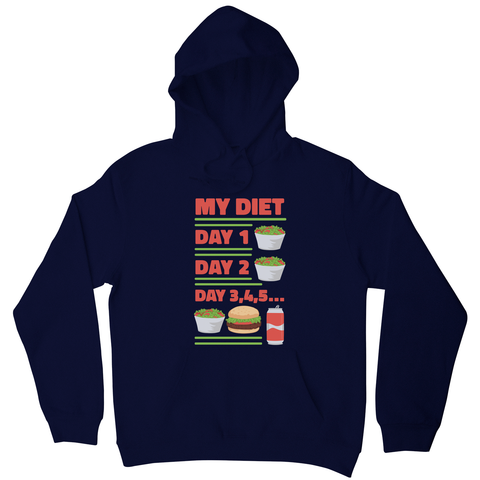 Funny diet day routine hoodie Navy