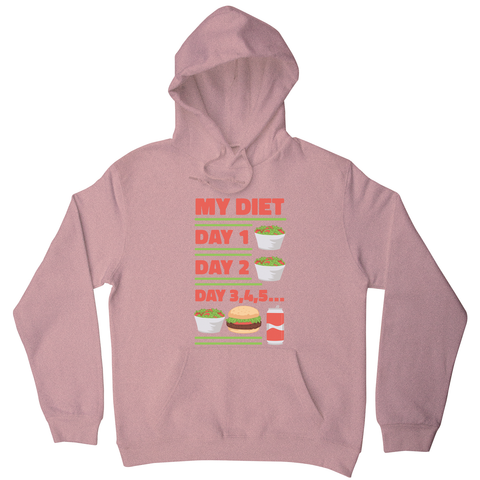 Funny diet day routine hoodie Nude