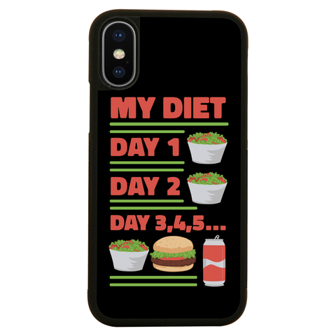 Funny diet day routine iPhone case iPhone XS