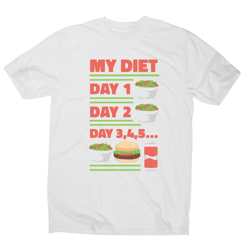 Funny diet day routine men's t-shirt White