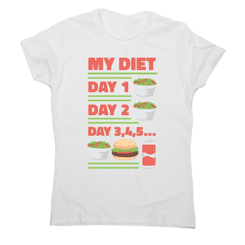 Funny diet day routine women's t-shirt White