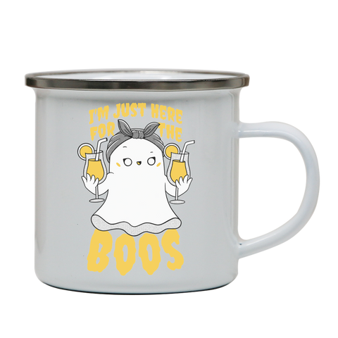 Funny ghost enamel camping mug White