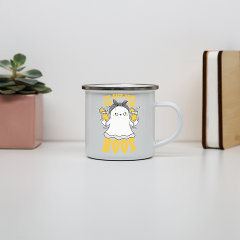 Funny ghost enamel camping mug White